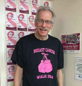 Dr. Oelbaum with your generous donations to breast cancer research.